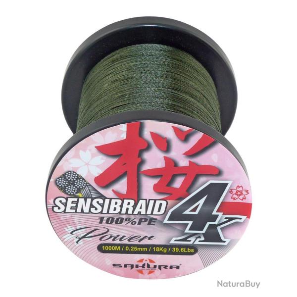 TRESSE SENSIBRAID 4 VERTE 1000M 50/100 - SAKURA