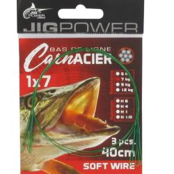 BAS DE LIGNE ACIER BOUCLE 7 B 40CM - 12KG - JIG POWER