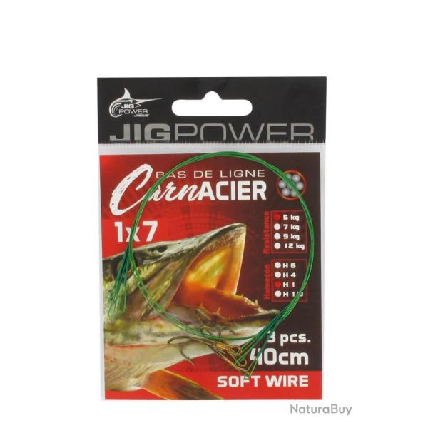 BAS DE LIGNE ACIER RYDER 7 B 40CM - 7kg - JIG POWER