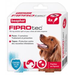 PIPETTES FIPROTEC CHIEN MOYEN X4 - BEAPHAR
