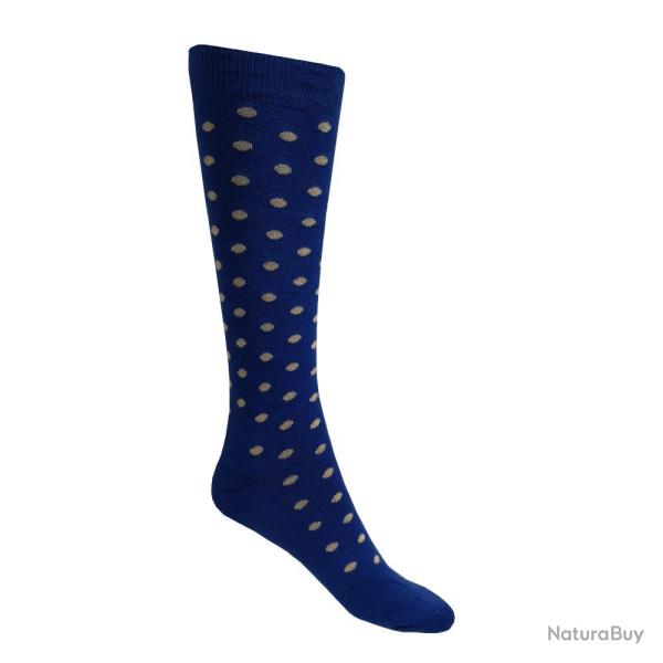 CHAUSSETTES FANTAISIE POIS BLEU - S - 