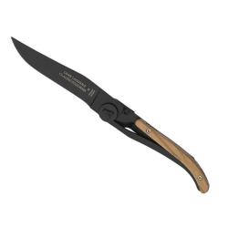 COUTEAU LAGUIOLE BOIS OLIVIER LAME NOIRE - C DOZORME