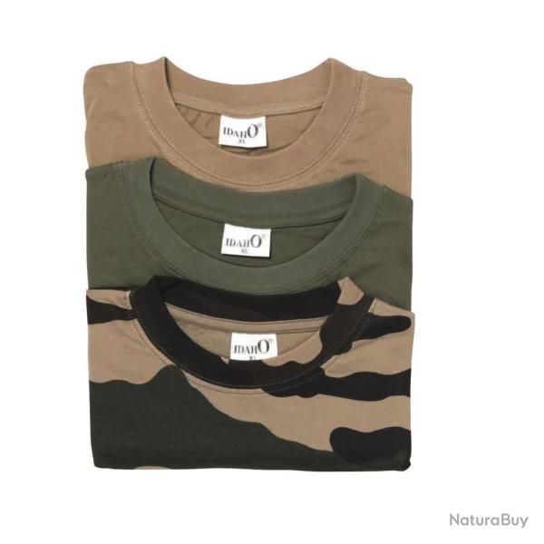 LOT DE 3 TEE SHIRTS KAKI BEIGE CAMO - M - PERCUSSION