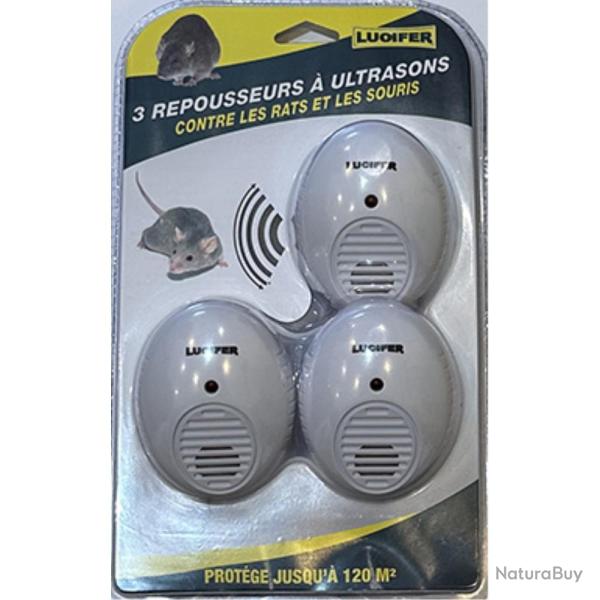 3 MINI REPOUSSEURS A UTLTRASONS RAT/SOURIS - LUCIFER