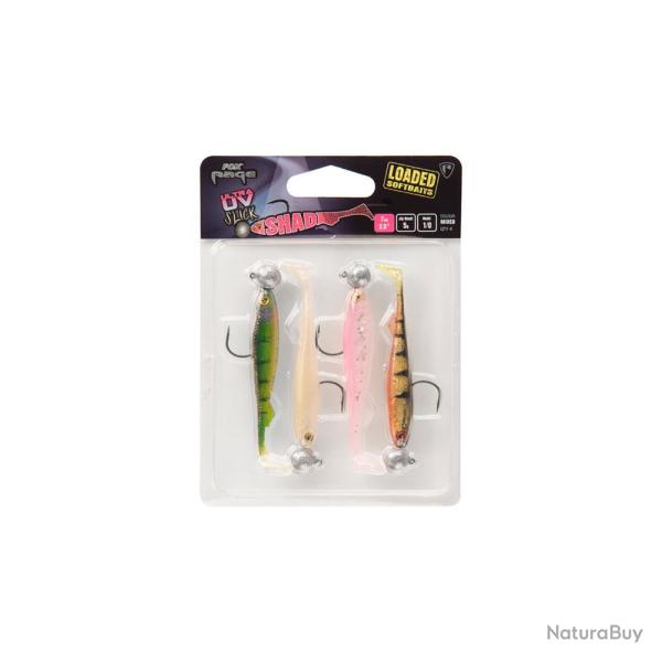 LEURRES MONTES SLICK SHAD UV X4 - 11CM - FOX RAGE
