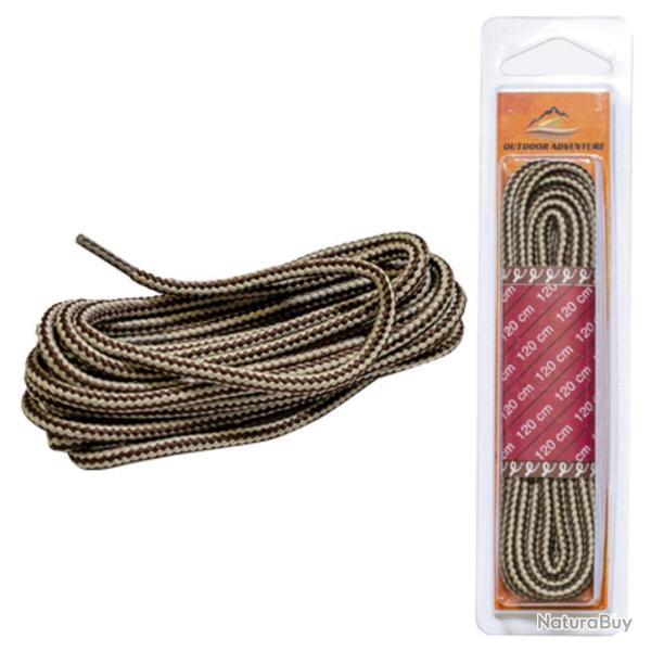 LACET BI COLORE MARRON/BEIGE - 120cm - OUTDOOR ADVENTURE