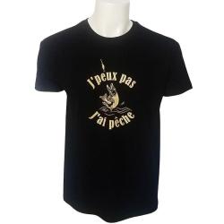 TSHIRT J PEUX PAS J AI PECHE NOIR BARTAVEL