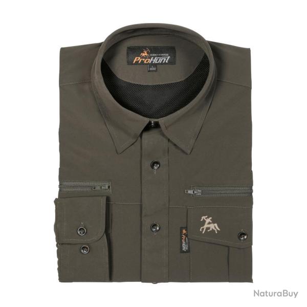 CHEMISE STRETCH ANTITIC GROUSE KAKI PROHUNT