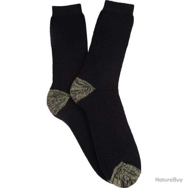 LOT DE 2 CHAUSSETTES ROBUSTE NOIR - 43/46 - AZERTEX