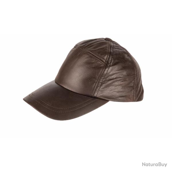 CASQUETTE EN CUIR MARRON - 