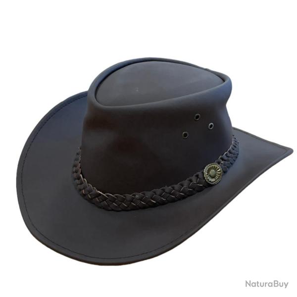 CHAPEAU EN CUIR MARRON - 59 - 