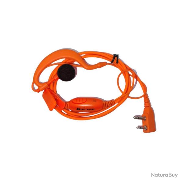 OREILLETTE ORANGE FLUO POUR TALKIE WALKIE G7/G9 G7PRO/G9PRO - MIDLAND