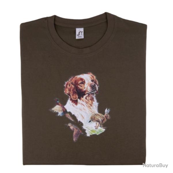 TEE SHIRT EPAGNEUL GIBIER KAKI BARTAVEL
