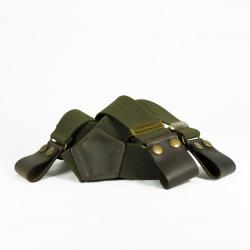 BRETELLES COMMANDO PATTES CUIR KAKI - BOYER