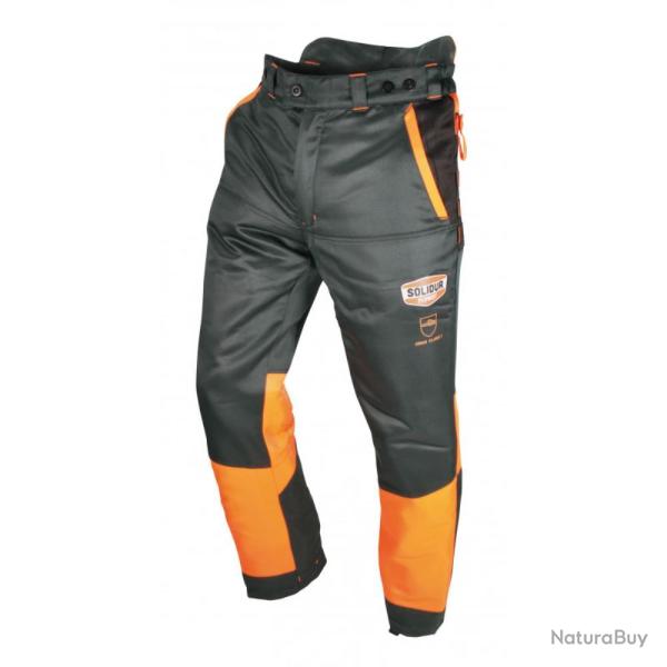 PANT ANTICOUPURE AUPA GRIS ORANGE - L - SOLIDUR