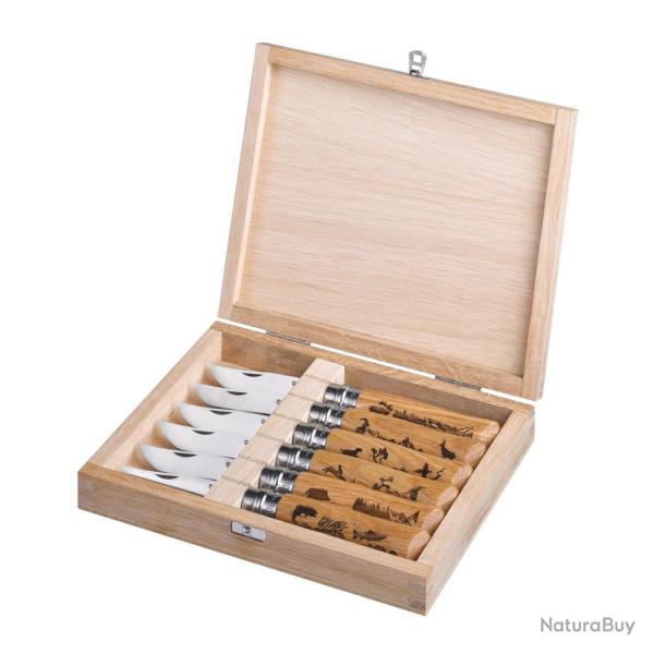 COFFRET 6 COUTEAUX ANIMALIA CHENE - OPINEL