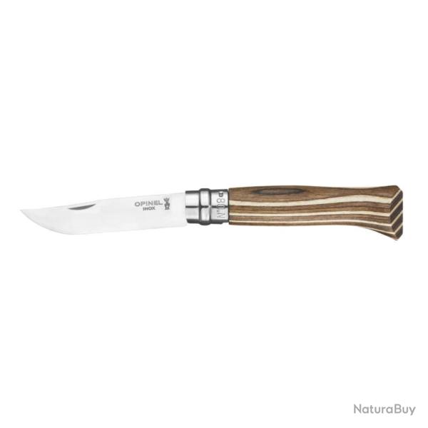 COUTEAU BOULEAU LAMELLE BRUN N08 - OPINEL