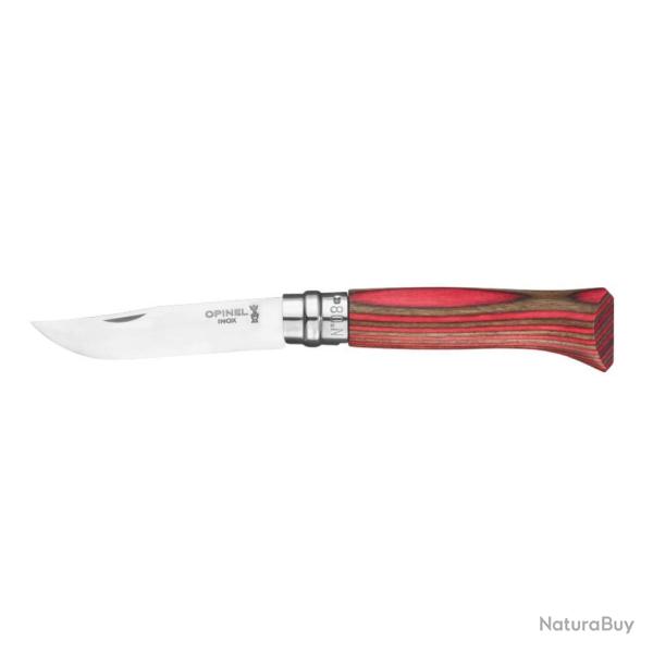 COUTEAU BOULEAU LAMELLE ROUGE N�08 - OPINEL