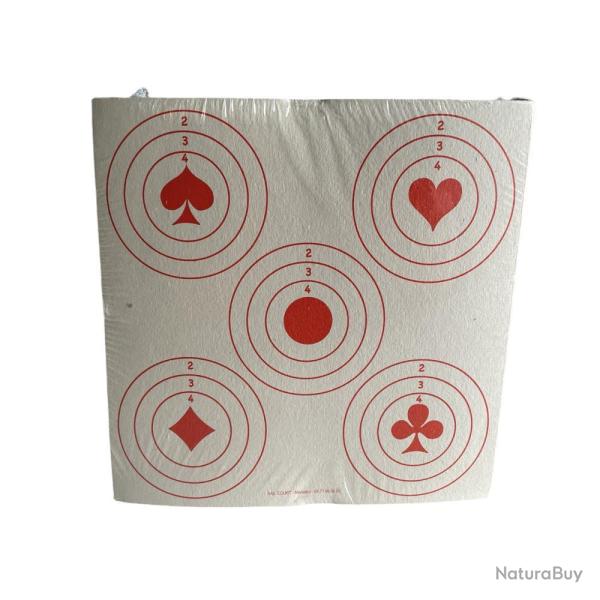 CIBLES 14X14 4AS ROUGE X100 - COURT