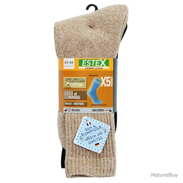 LOT 5 PAIRES LOISIR - 39/42 - ESTEX