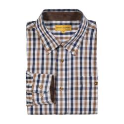 CHEMISE NANCAY BLEU MARRON PROHUNT
