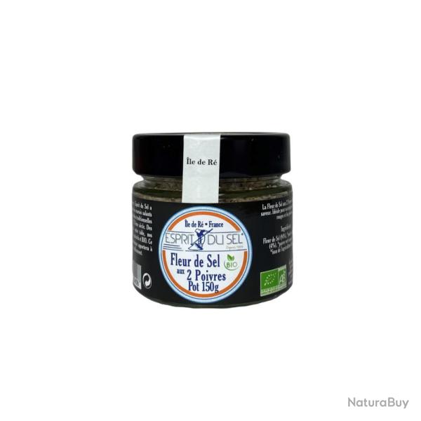 FLEUR DE SEL AU 2 POIVRES 150G - ESPRIT DU SEL