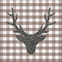 SERVIETTE TETE DE CERF MARRON - AMBIENTE