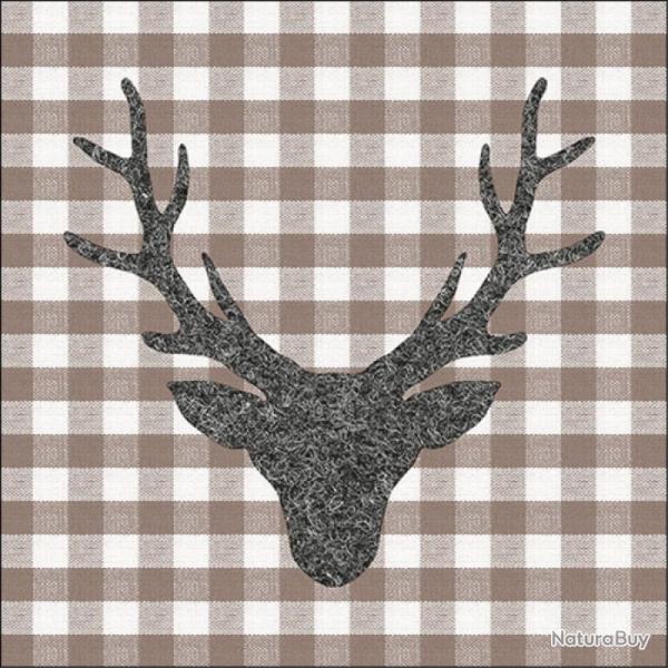 SERVIETTE TETE DE CERF MARRON - AMBIENTE