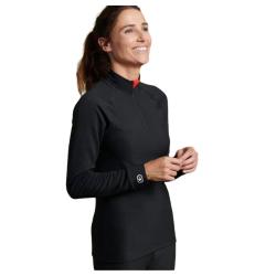 TSHIRT FEMME COL ZIP COMFORT 5 NOIR DAMARTSPORT