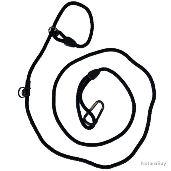 LAISSE LASSO BAUDRIER NOIRE 2.4M - 