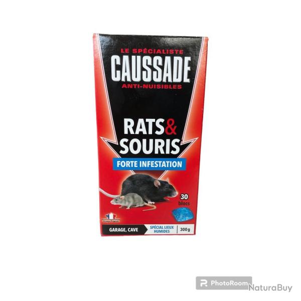 BLOC RATS SOURIS FORTE INFESTATION 300GR - CAUSSADE