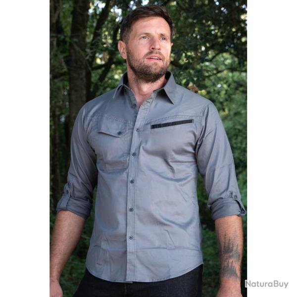 CHEMISE STRETCH GEOMETRE GRIS - 2XL - LMA