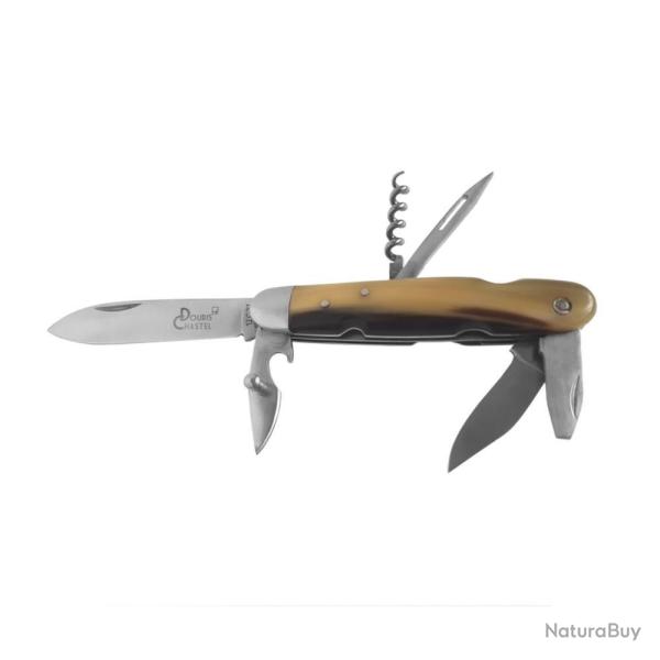 COUTEAU MULTIFONCTIONS NAVETTE EN POINTE DE CORNE - DOURIS CHASTEL