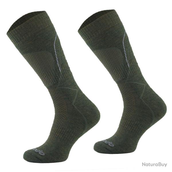 CHAUSSETTES LAINE CHASSE KAKI - 39/42 - 
