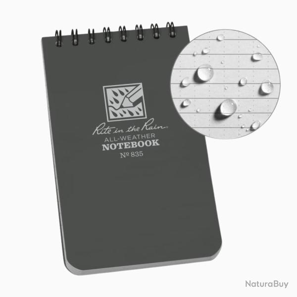 Calepin imperm�able 8x13 Top Spiral Gris