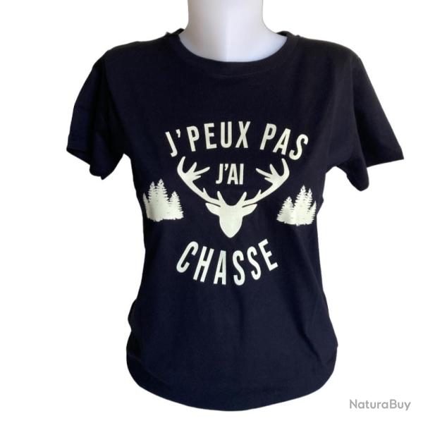 TSHIRT FEMME JPEUX PAS CHASSE NOIR BARTAVEL