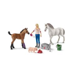 VISITE DU VETERINAIRE PR JUMENT ET POULAIN - SCHLEICH