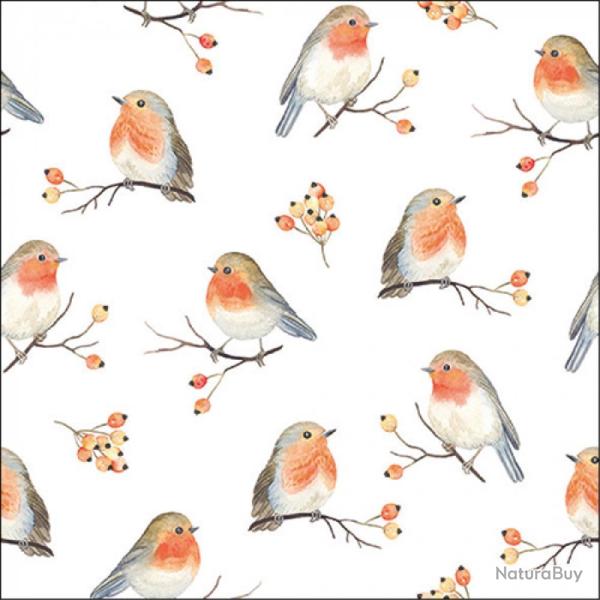 SERVIETTE FAMILLE D'OISEAUX - AMBIENTE