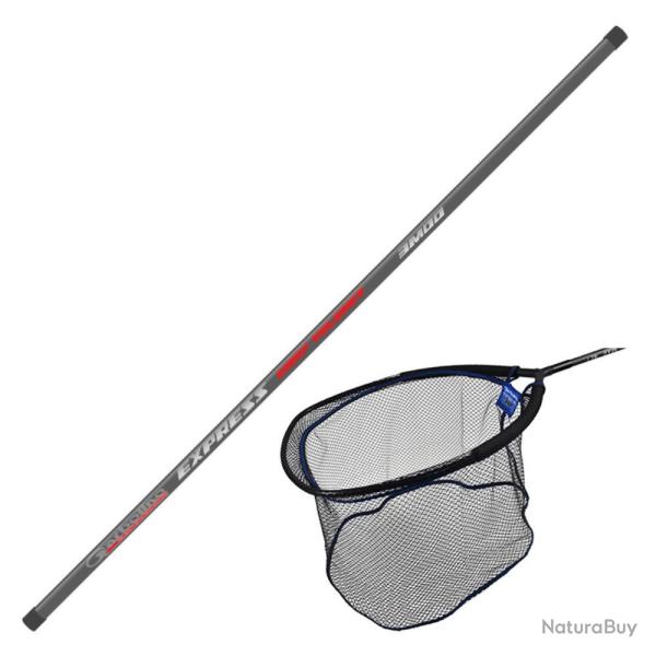 ENSEMBLE MANCHE + TETE D'EPUISETTE EXPRESS CARP TELENET 3M00 - GARBOLINO