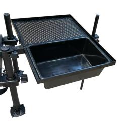 DESSERTE METALLIQUE UN POINT AVEC BAC RECTANGULAIRE D25/D36 - 