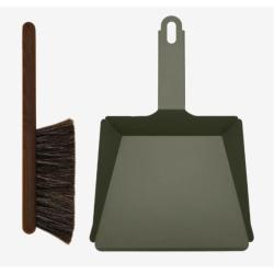 COFFRET PELLE & BALAYETTE VERT OLIVE - ANDREE JARDIN