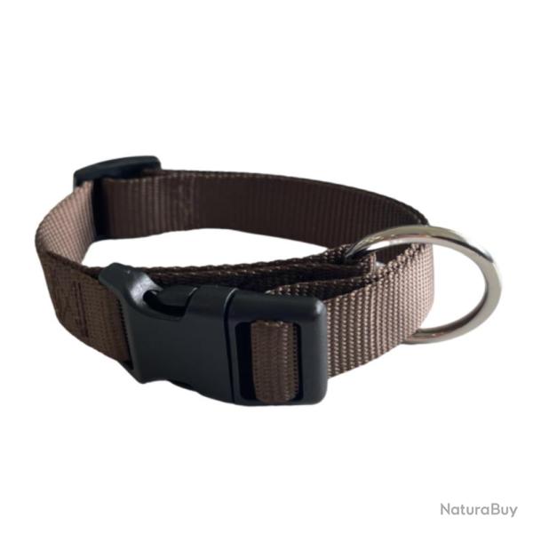 COLLIER NYLON MARRON - 30/45CM - 