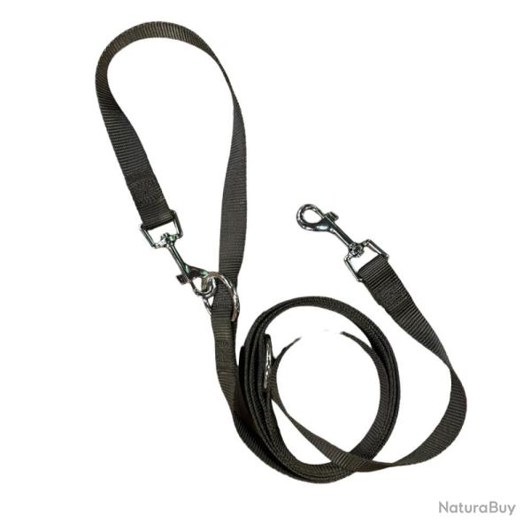 LAISSE NYLON PLATE 3 POSITIONS - Marron - 