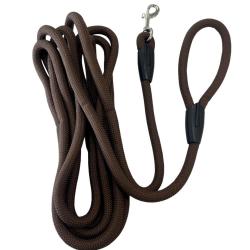 LAISSE NYLON RONDE MARRON - 5m - 
