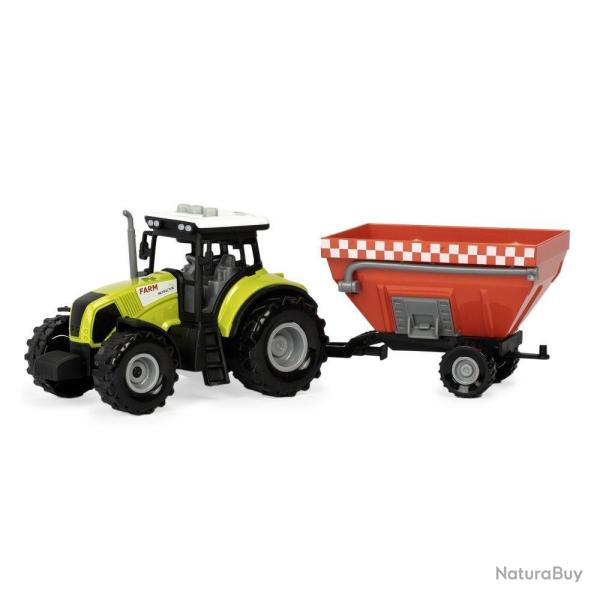 JOUET TRACTEUR A FRICTION & REMORQUE - FUMFINGS