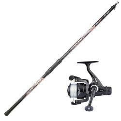 ENSEMBLE PECHE AU POSE FISH INSTINCT MYSTERY TELEPIKE 3M50 + MOULINET MEKA EFI 201 RD - SRT