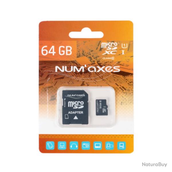 CARTE MICRO SD 64GB + ADAPTATEUR - GROUPE NUM'AXES