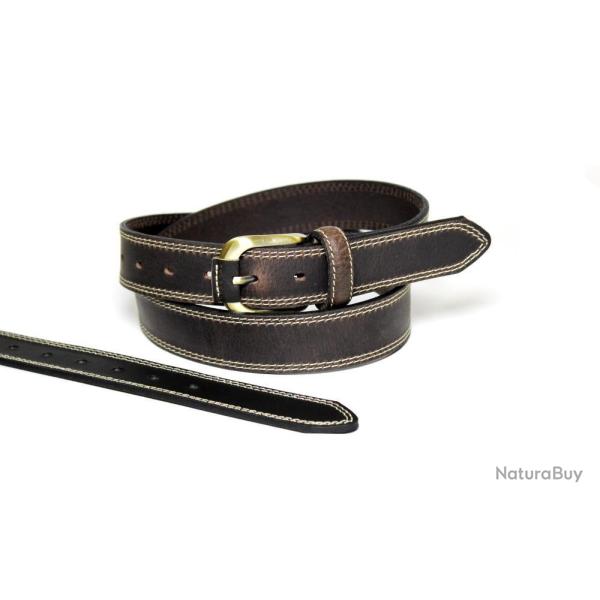 CEINTURON CUIR MARRON - BOYER