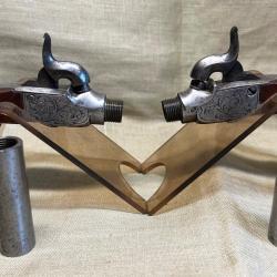 Tr&egrave;s belle paire de pistolet &agrave; percussion en parfait &eacute;tat - 1840 / 1860