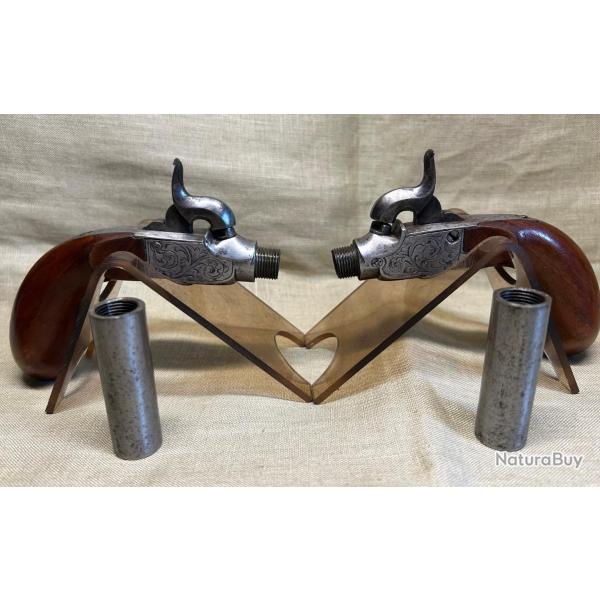 Tr�s belle paire de pistolet � percussion en parfait �tat - 1840 / 1860